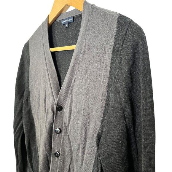 Jacob Holston Mens Silk Cashmere Blend Dark Gray Cardigan Sweater Preppy sz M - Picture 10 of 16